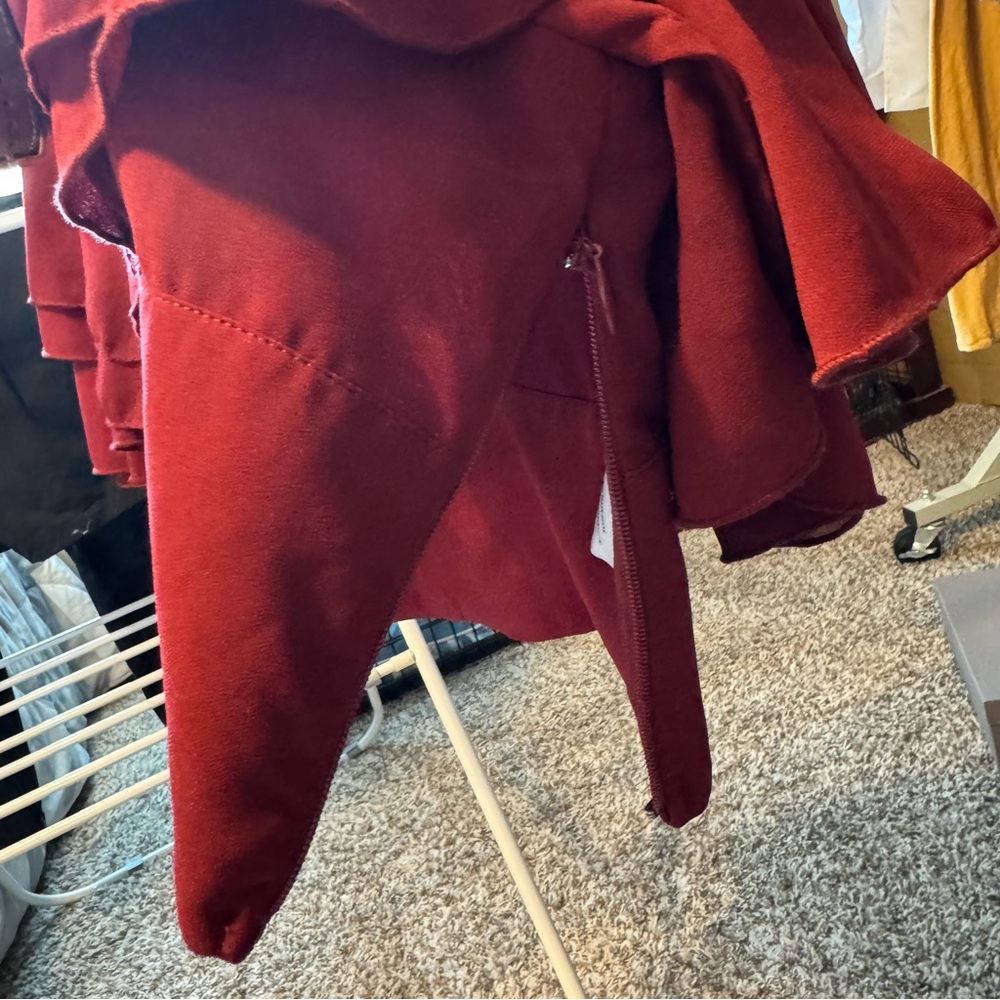 Nasty Gal Deep Red Ruffled Blouse - Picture 3 of 5